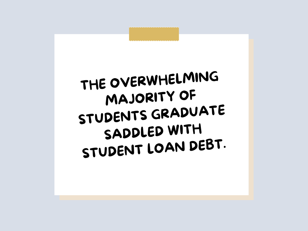 The overwhelming majority of students graduate saddled with student loan debt.