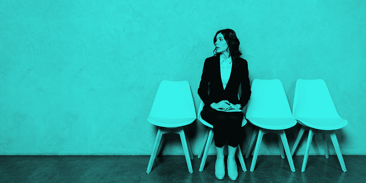 businesswoman sitting and waiting for an interview