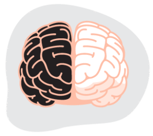 black and white brain icon