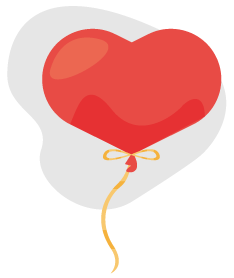 illustration of a heart balloon
