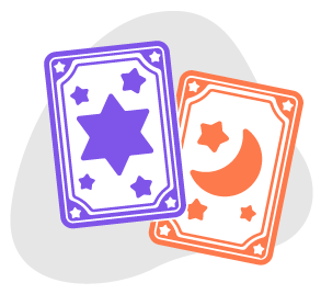illustration of fortune telling cards
