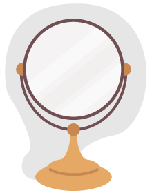 illustration of a mirror