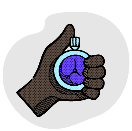 illustration of a hand holding a stopwatch