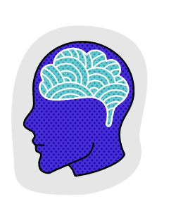 illustration of a head and a brain