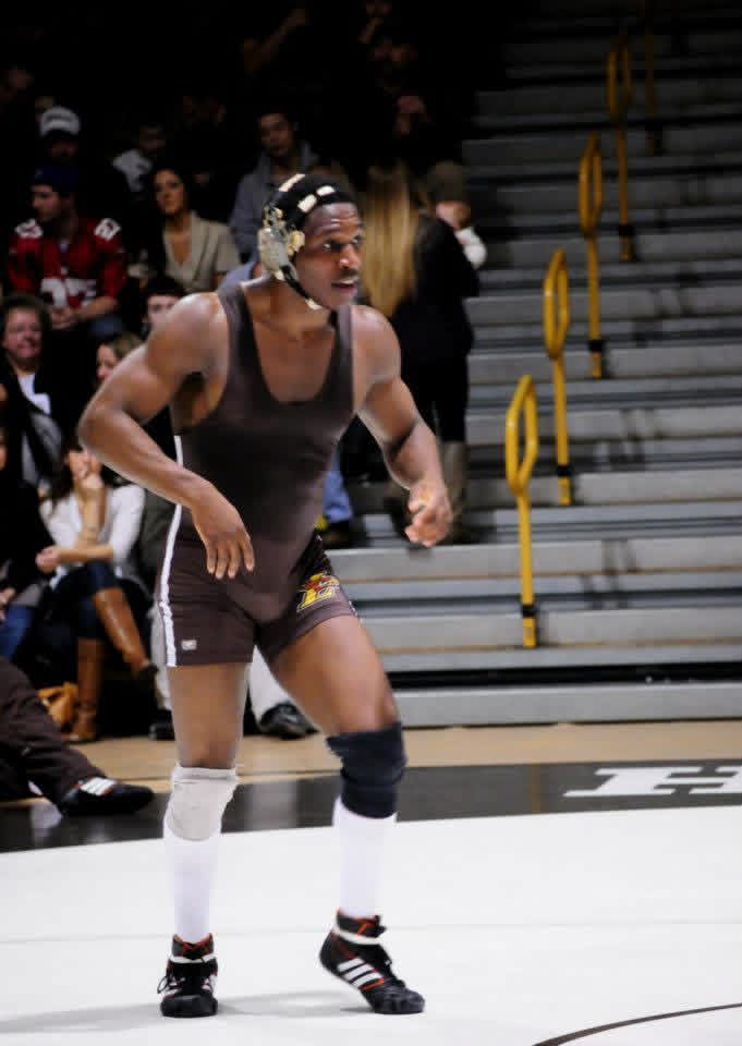 Kadeem wrestles during his collegiate career.